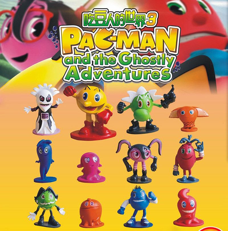 Set of 12 PAC-MAN and the Ghostly Adventures PVC Figures Kids Gaming Gift