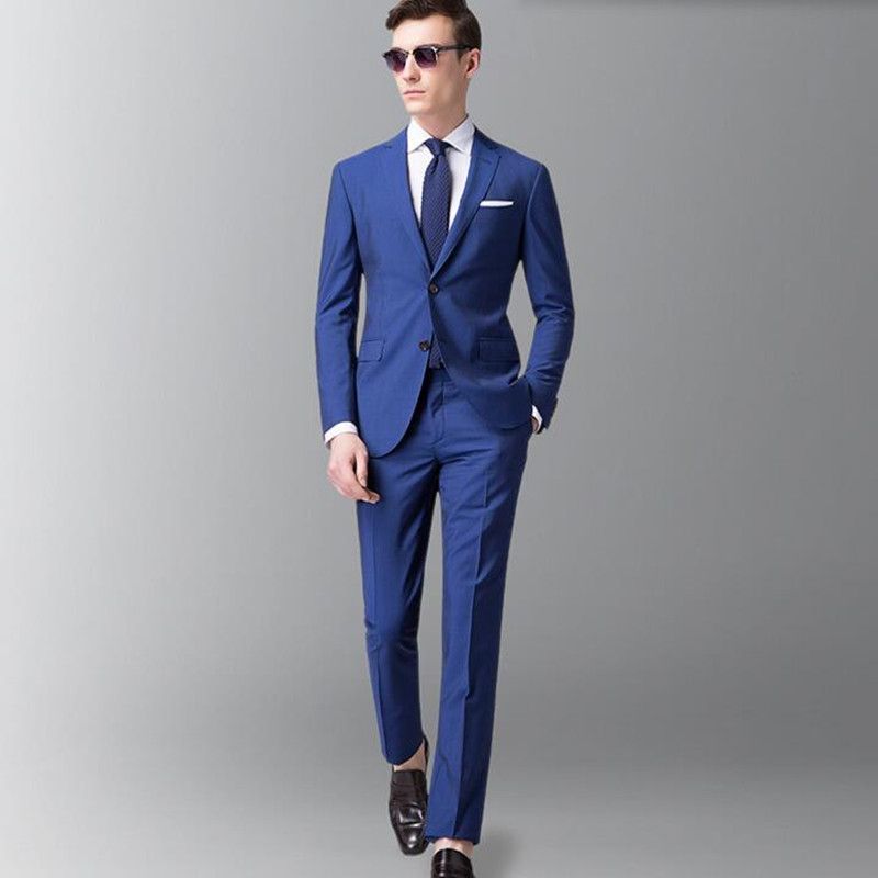 Custom Made Men Suits Royal Blue Men Wedding Suits Tuxedos Fashion ...