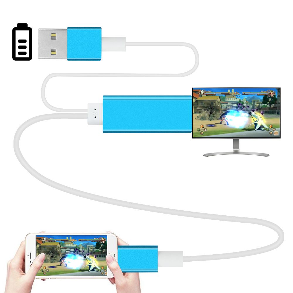 iphone to hdmi. 6ft 2m phone screen video to hdmi for iphone 5 6 6s 6/7plus ipad iphone hdmi