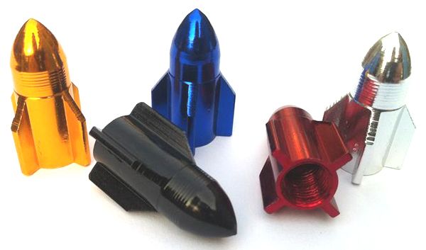Aluminum Rocket Tire Valve Caps For Car Motorcycle Bike Alloy Tyre Valve Covers For US Valve ...