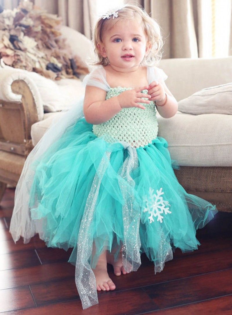 2019 Lovely Frozen Tulle Tutu Girl Baby Dresses New Arrivals