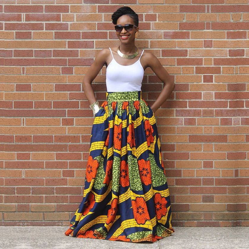 Elegant Long African Print Skirt Vintage Ethnic High Waist Maxi Skirts Jupe Longue Femme Long African Print Skirt High Waist Maxi Skirts African Skirt ...