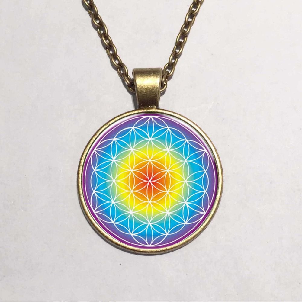 Whole Purple Flower Of Life Necklace Om Yoga Chakra Whole Purple Flower Of Life Necklace Om Yoga Chakra Pendant Mandala Fashion Glass Dome Jewelry Sacred Geometry Women