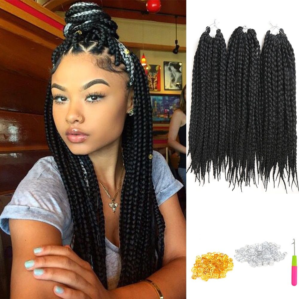 2018 Box Braids Hair 18 Inch Crochet Hair Extensions Synthetic