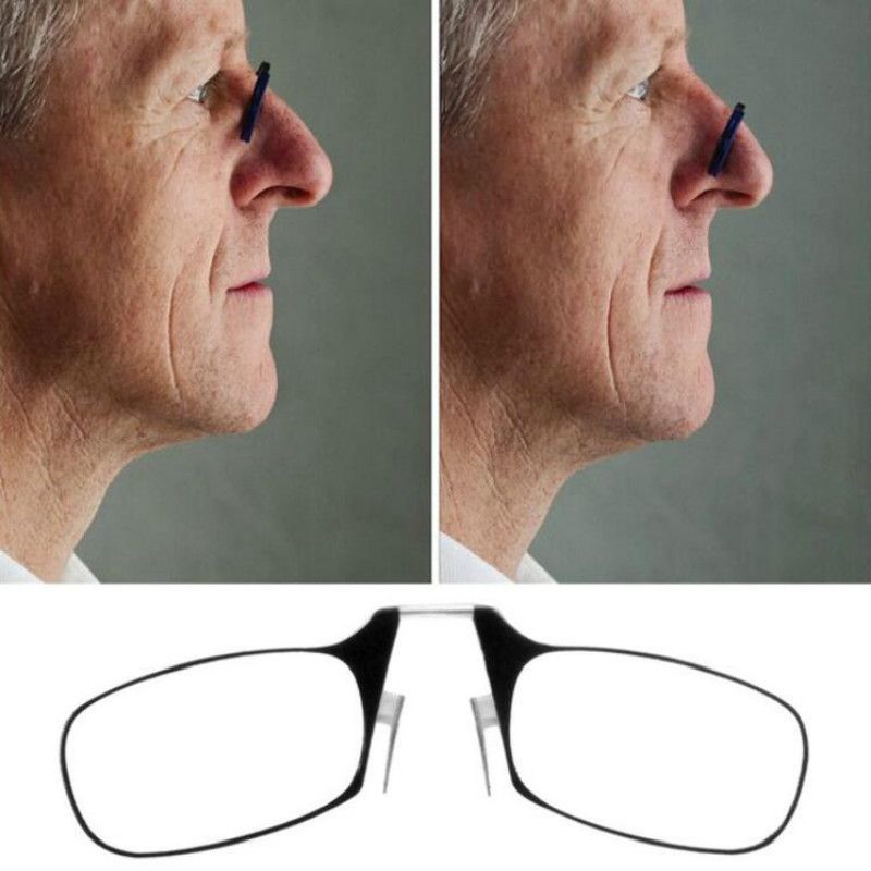 Easy Carry Clip Nose Reading Glasses Men Women Mini Spin Optics