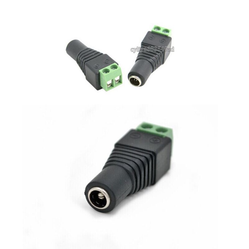 2.1 x 5.5mm DC Power Fêmea Plug Jack Adapter Connector Plug para CCTV LED Strip Light hot new