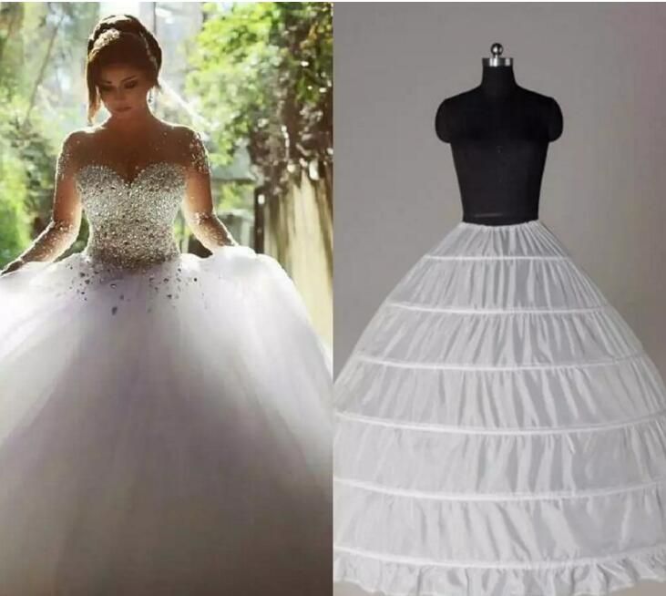 Top Quality Ball Gown 6 Hoops Petticoat Wedding Slip Crinoline In Stock