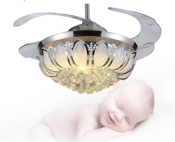 2018 Modern Minimalist Led Crystal Stealth Fan Lamp 42 Inch Ceiling 2018 Modern Minimalist Led Crystal Stealth Fan Lamp 42 Inch Ceiling Light Chandelier With Bedroom Living Room Restaurant Llfa From Nimiled
