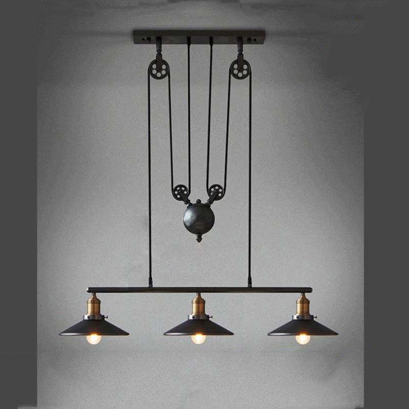 Vintage Iron Rh Loft Industrial Pendant Lamp American Country Pulley Vintage Iron Rh Loft Industrial Pendant Lamp American Country Pulley Lights Adjustable Wire Lamps Retractable Bar Lighting Mirror Bedroom Hanging