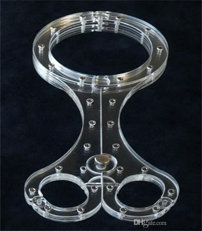 BDSM Luxo Anodizado Anodizado Cangue Pescoço Handcuff Contenção Bondage Do Pulso De Pulso Com Bloqueio