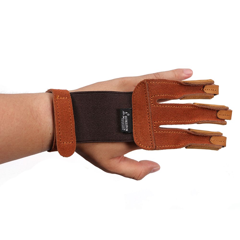Archery Three Finger Glove Guard Leather Finger Tab Right Or Left Hand