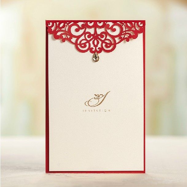 Wholesale High Class Red Laser Cut Wedding Invitations 2015 Wedding