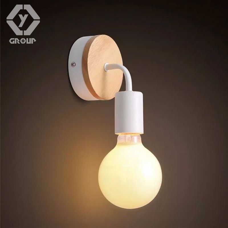 Oygroup Modern Led Wood Wall Lamp Iron Metal Light Fixtures Living Bedroom Home Lighting Lamparas De Pared Vintage Oy16w03