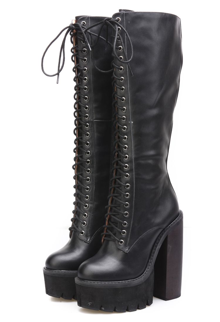 jeffrey campbell knee high lace up boots
