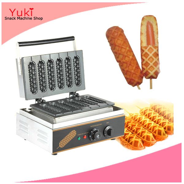 2018 220v 110v Hot Dog Waffle Maker Commercial Crispy Hot Dog Waffle