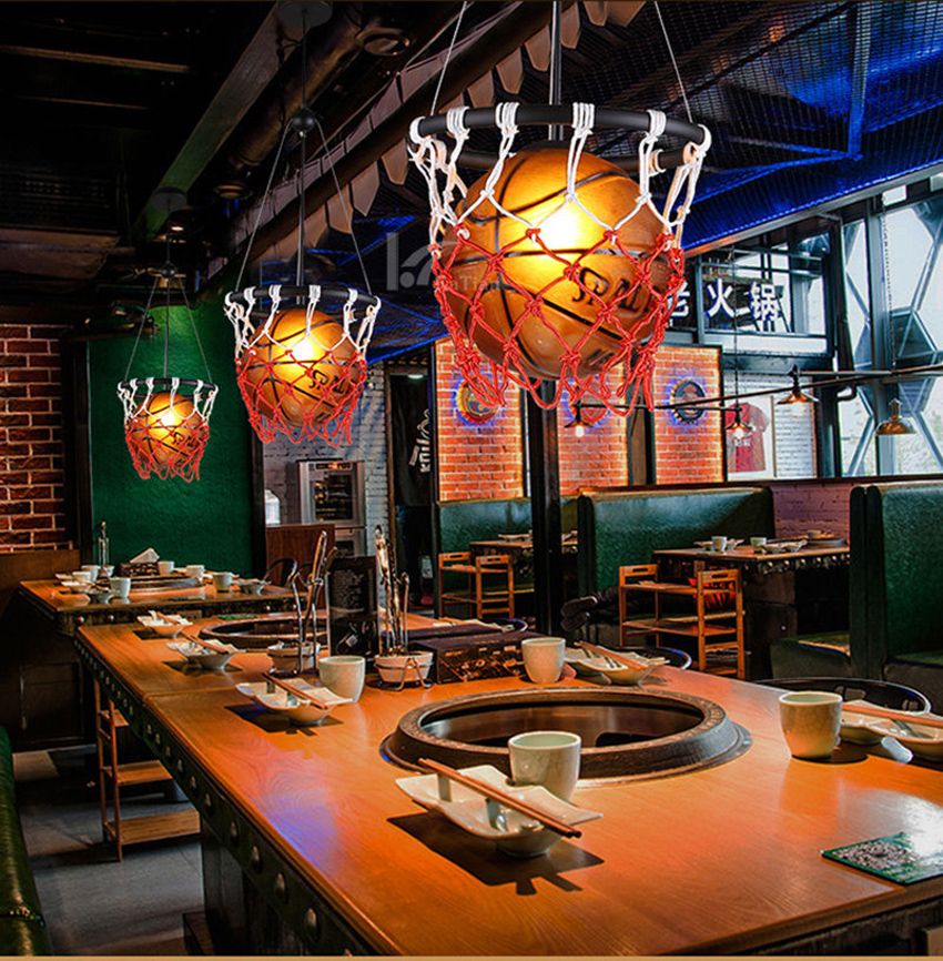 Creative Basketball Lamp Personality Restaurant Bar S Stadium Creative Basketball Lamp Personality Restaurant Bar S Stadium Sports Theme Art Deco Pendant Child Room Light