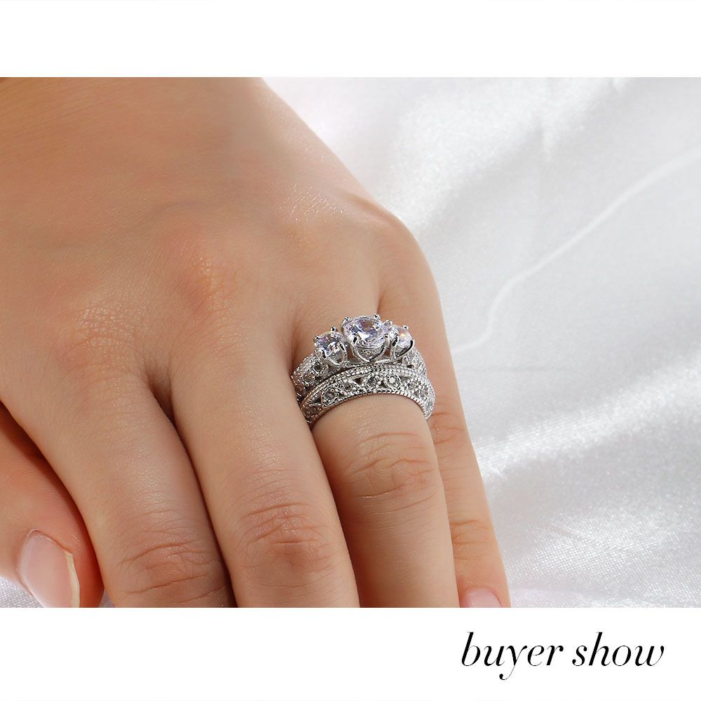 2021 925 Sterling Silver Ring Ring Korean Lady Zircon Lovers Valentine