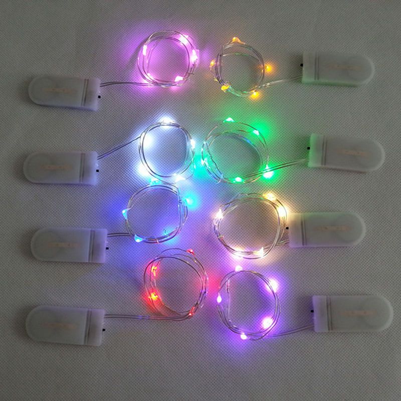 2M 20LED Fairy Lights 20 LED Micro Starry Light CR2032 Button Battery Operated Silver String For ...