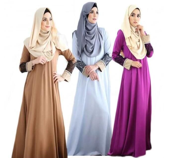 Women Fashion Abaya Jilbab Islamic Clothes Muslim Cocktail Maxi Lace ...