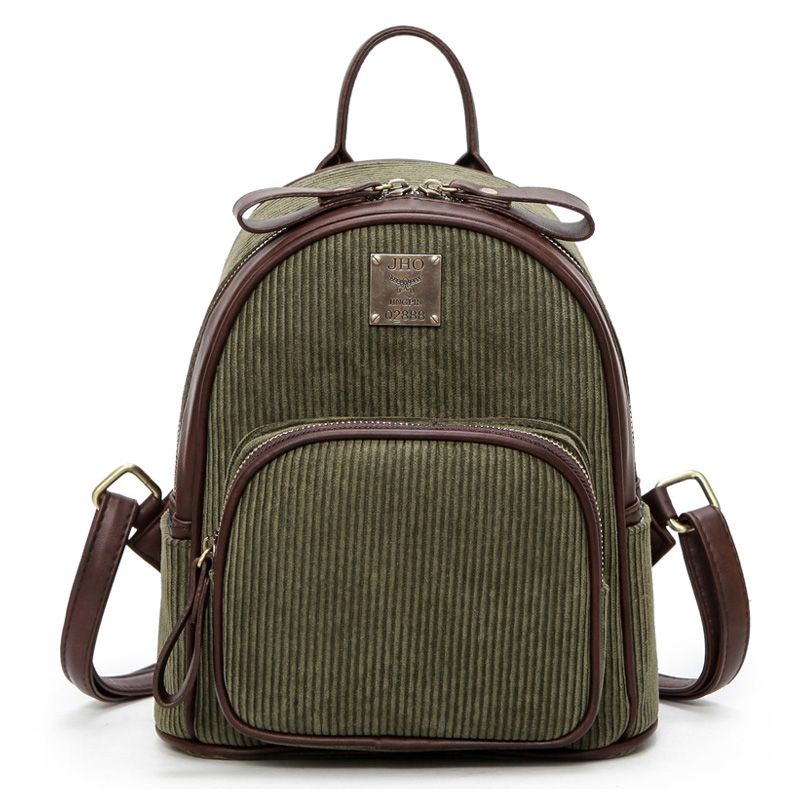 Women Fashion Backpacks Corduroy Backpack Shopping Bags Green Red Mini Bag Brand Designer ...