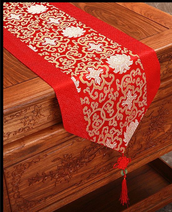 chinese knot patchwork cheap damask table runners dining table mat