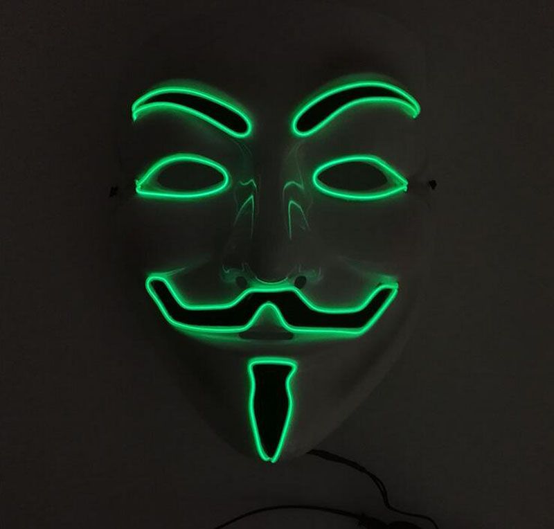 EL Wire LED MASK Vendetta Party Fashion V Cosplay Costume