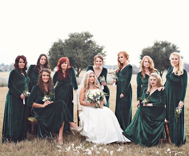 deep green bridesmaid dresses