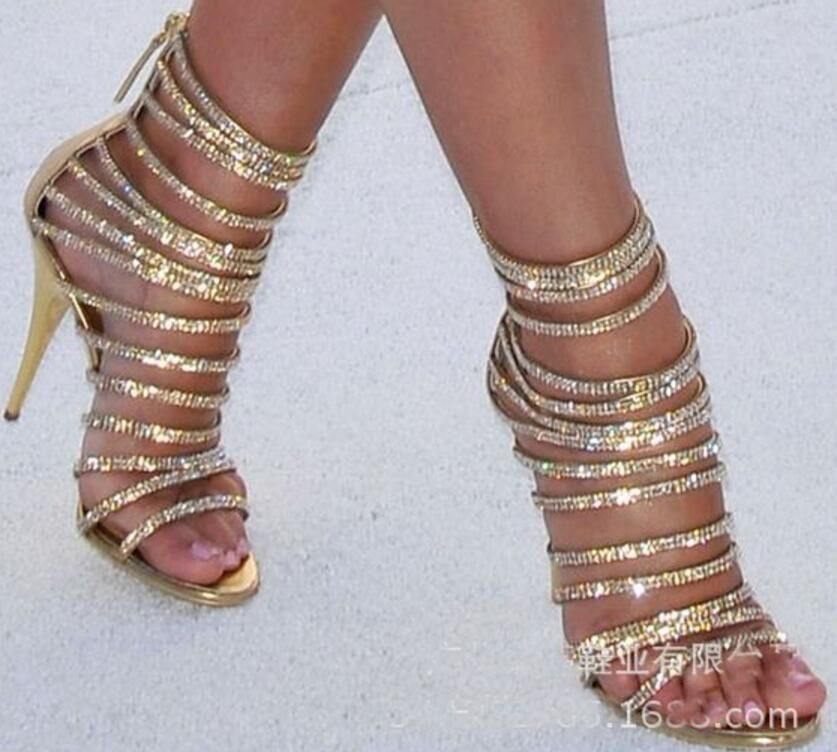 sparkly gladiator heels