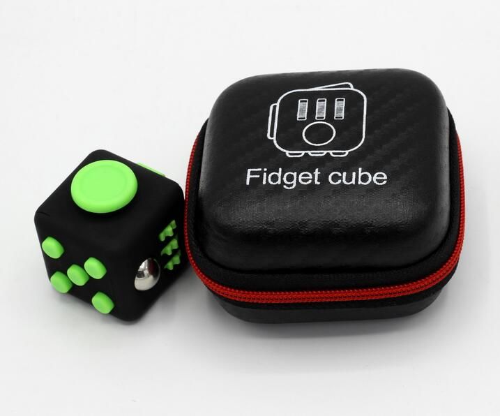 Fidget Cube Anxiety Stress Relief Focus Dice Bag Box Carry Case Packet Toys UK
