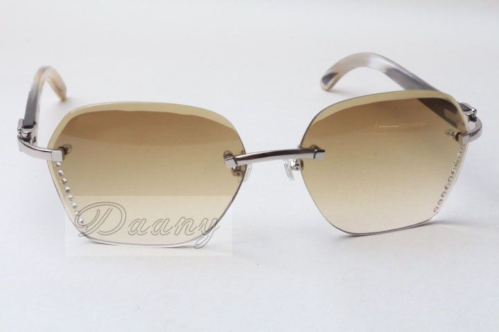 Vender Slim Diamond Sunglasses 8200728 Alta Qualidade Óculos de Sol de Moda Preto e Branco Buffalo Chifre Vidros Tamanho: 58-18-140mm