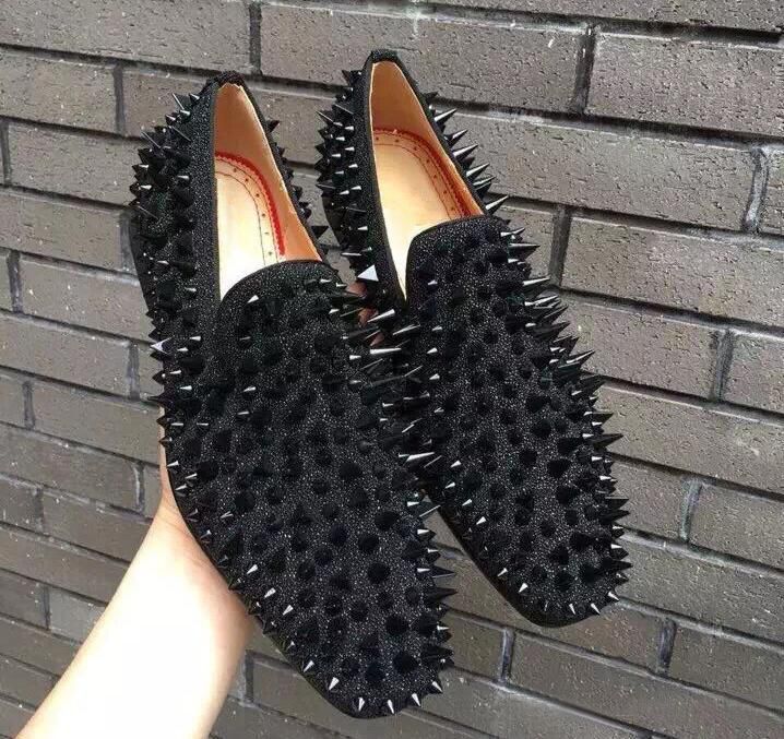 Cool Studs Red Bottom Loafers Men Flats With Spikes And Diamonds ...