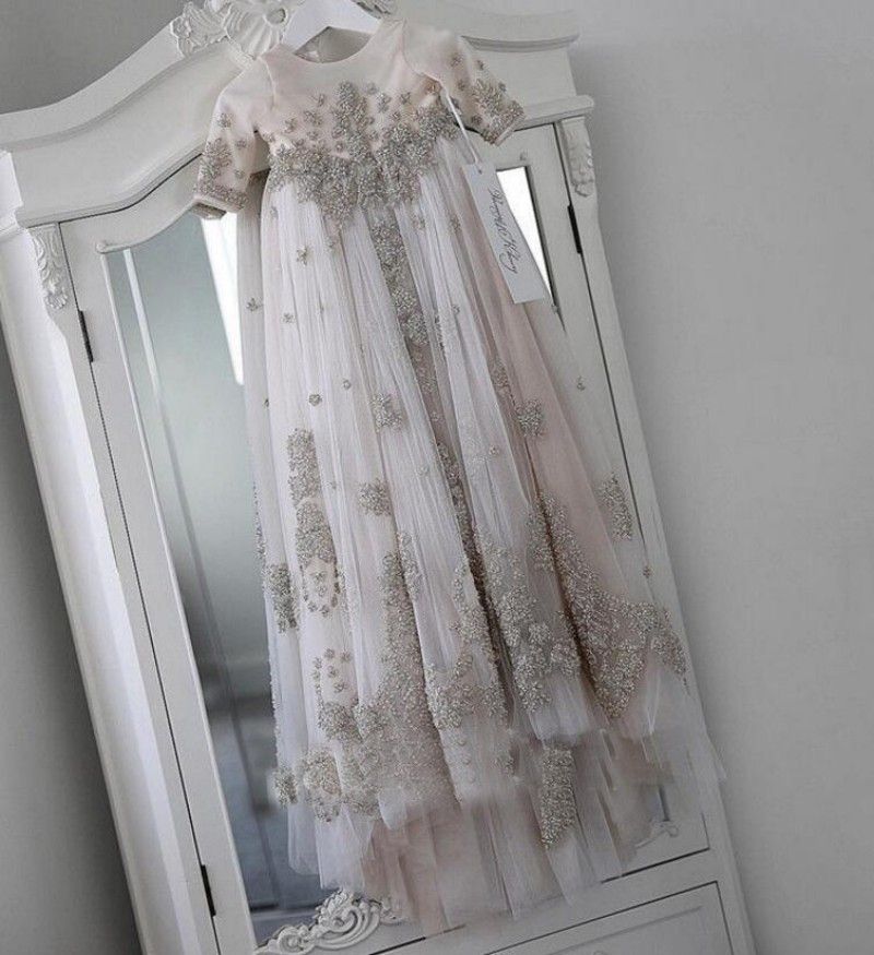 pink baptism dress
