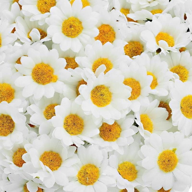 Wholesale Hoomall 100pcs Mini White Daisy Flower Artificial Silk Flowers Party Wedding Decoration Home Decor Wedding Flowers Without Stem