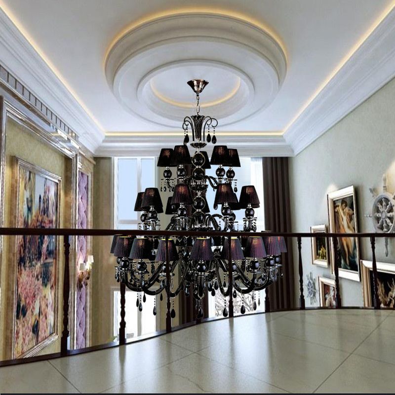 Home Lighting Decorative Black Chandelier Large Crystal Home Lighting Decorative Black Chandelier Large Crystal For Hotel Hall Banquet Crative Vintage Chandeliers Hanging