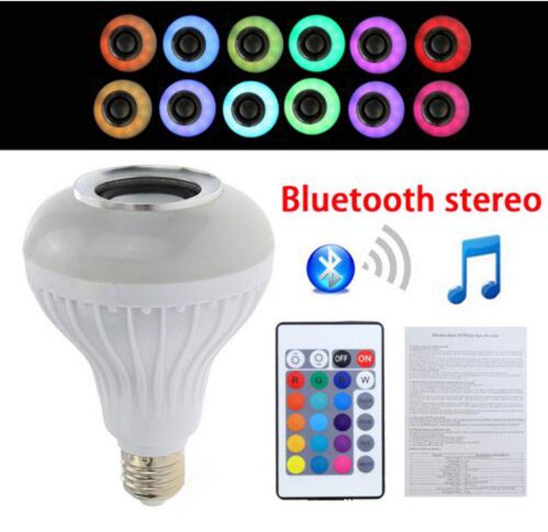 LED RGB Wireless Bluetooth Speaker Bulb E27 E26 B22 LED RGB Light Music