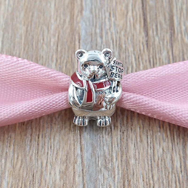 christmas bear pandora charm