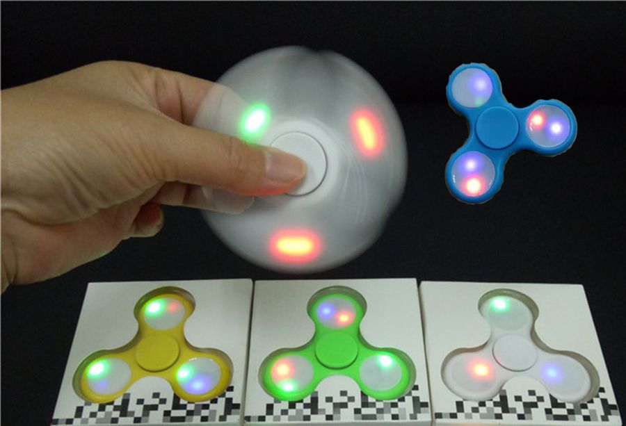 Led Edc Fid Spinner Toy Finger Spinner Toy Led Light Hand Tri