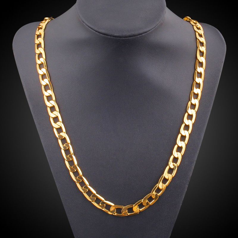 Wholesale 18K Real Gold Plated Necklace With 18K Stamp Men Jewelry ...