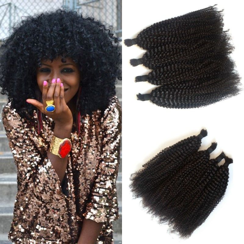 Cheap Afro Kinky Curly Human Hair Bulk For Braiding ...