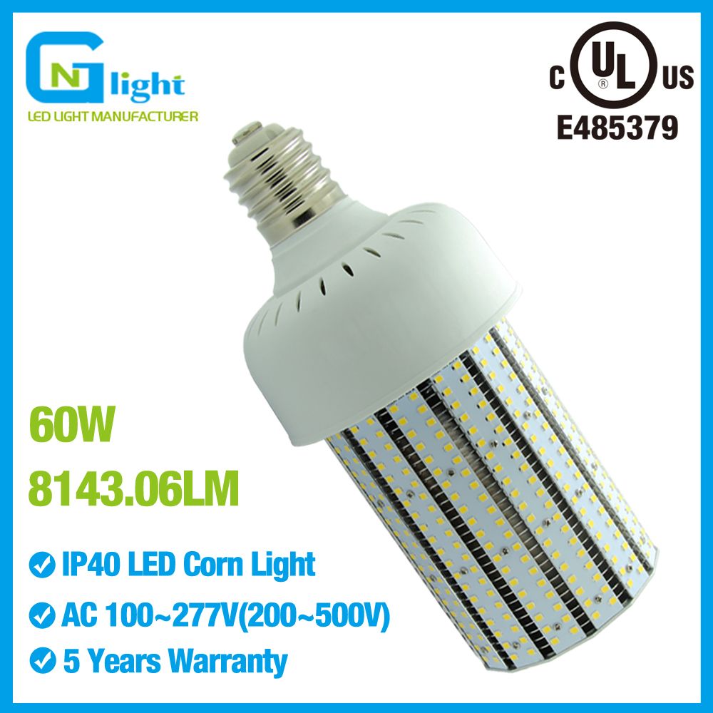 60w 277v 480v 5000k Daylight Led Street Lights Bulbs Replace 250w High