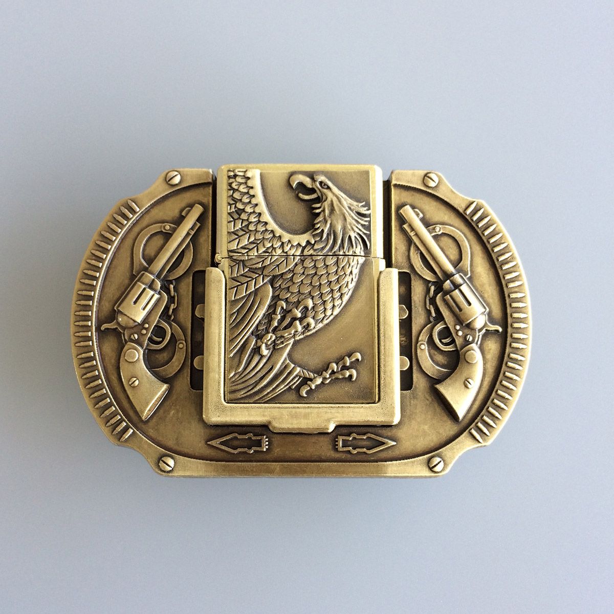 Gun Pistol Boucle de ceinture homme femme argent antique Gun Pistol Boucle de ceinture homme femme argent antique