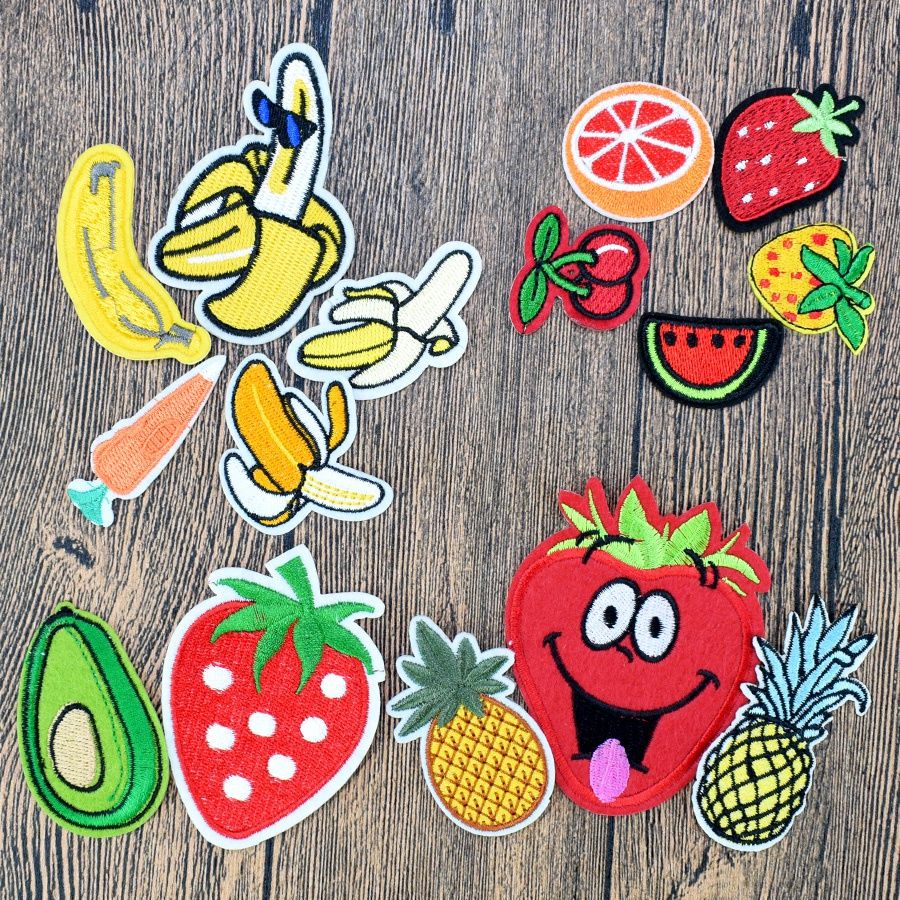 10 stks willekeurige DIY Fruit Patches voor kleding Iron Geborduurde Patch Applique Strijkijzer op Patches Naaien Accessoires Badge voor Kleding Tas
