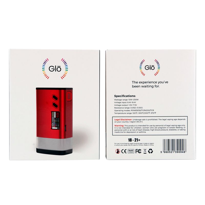 100% Original Sigelei Fuchai GLO 230W TC Box Mod VW Dual 18650 Battery