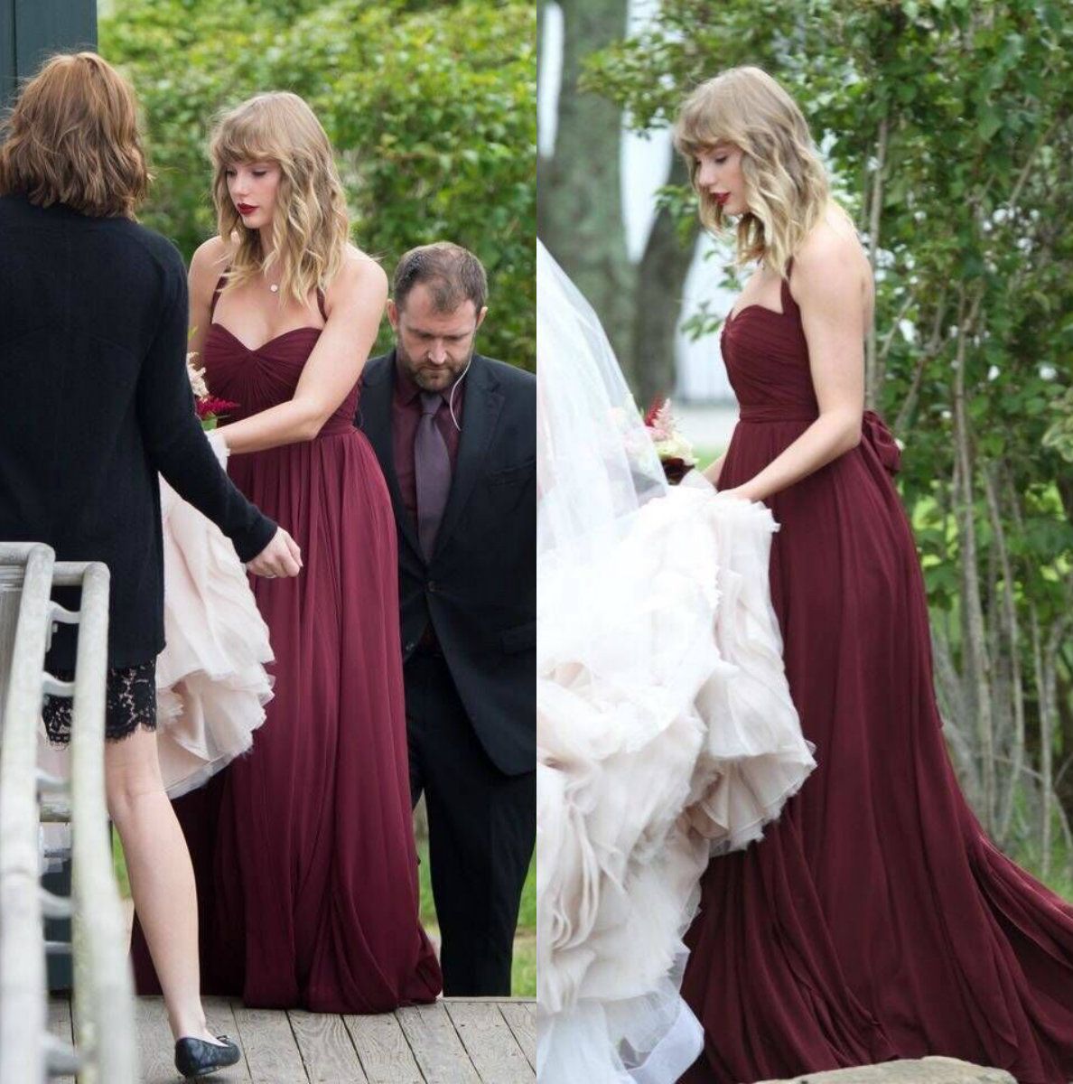 plum dress for wedding guest