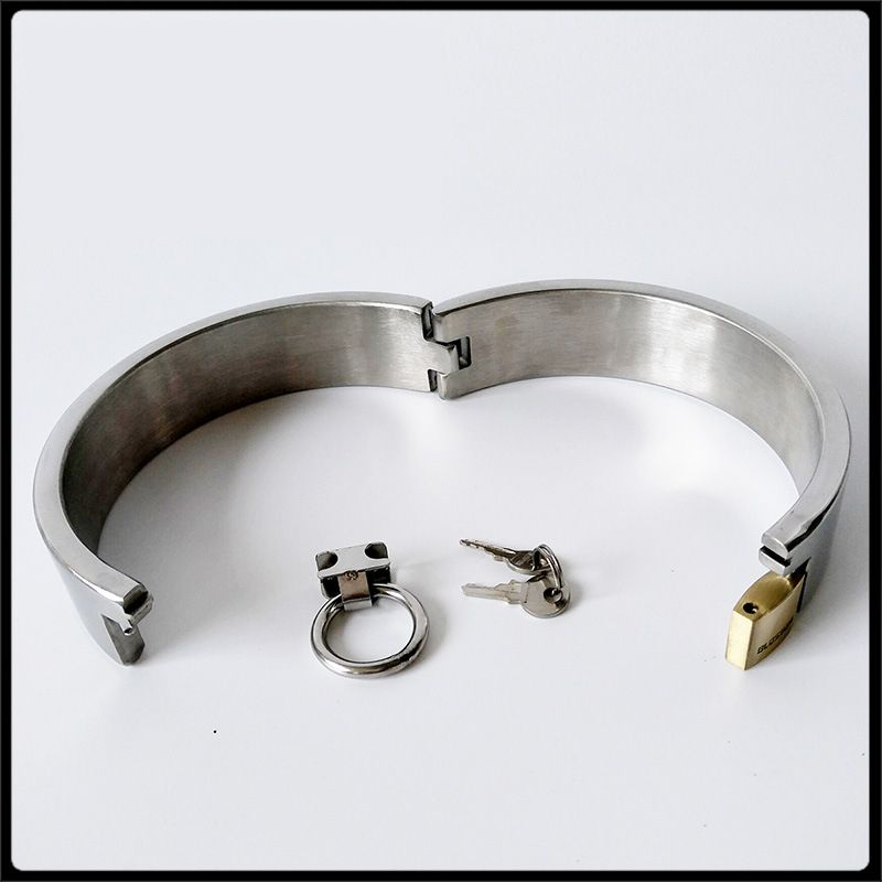 Heavy Steel Bondage Collars Lock Restrict Slave BDSM Collars Harness