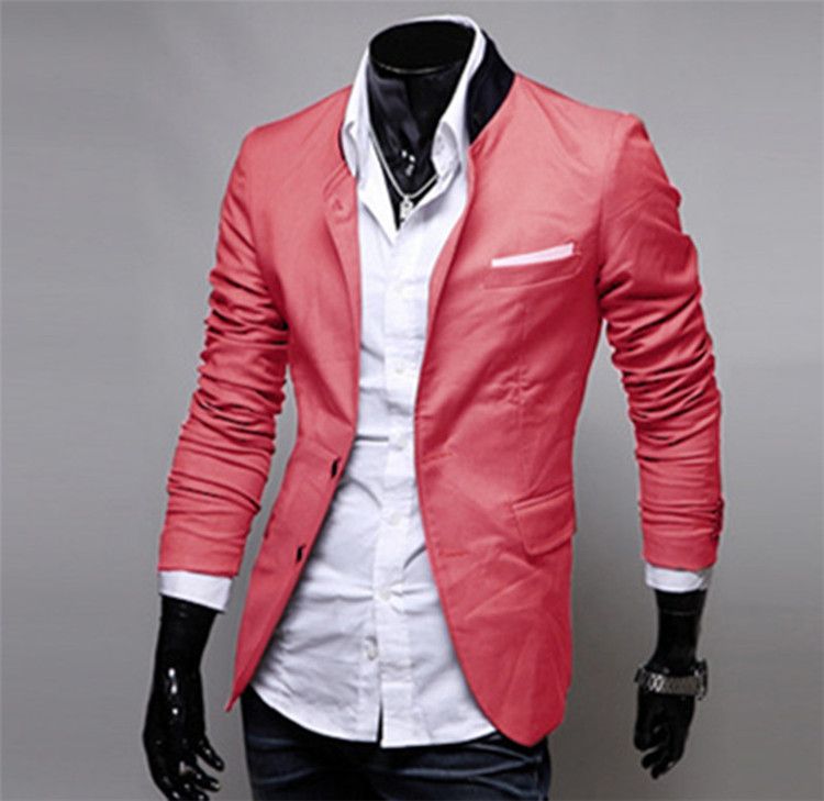 Fashion Winter Black Red Gray Mens Casual Clothes Cotton Long Sleeve Casual Slim Fit Stylish Suit Blazer Coats Jackets