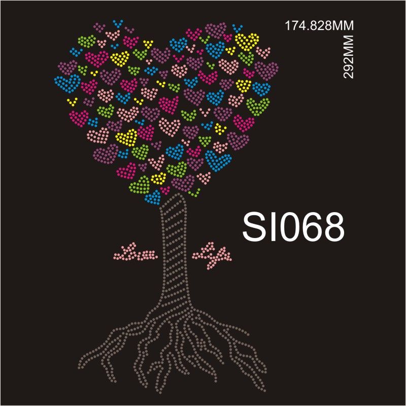 Compre China De Fábrica Llena De Color Al Por Mayor Caliente Del Arreglo Del árbol Del Corazón Rhinestud Si068 68 X115 W Seminario Para Los