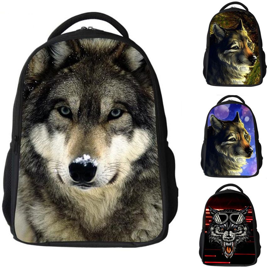 New 3D Animal Wolf Dinosaur Backpack Kindergarten Boys School Bag