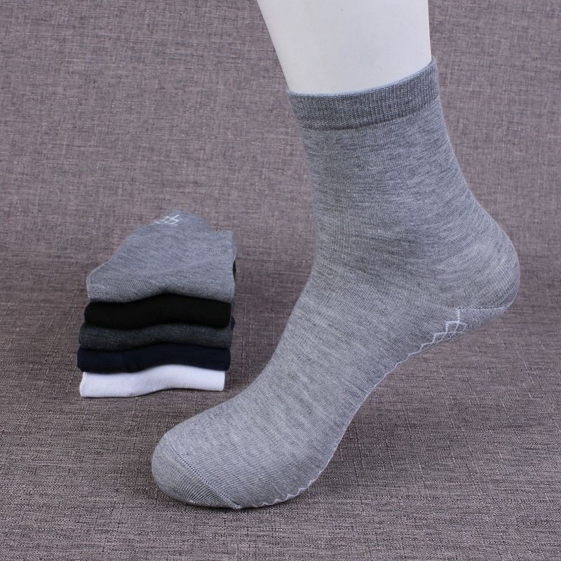 2020 2016 New Men'S Socks Fall Winter Solid Cotton Breathable Cozy