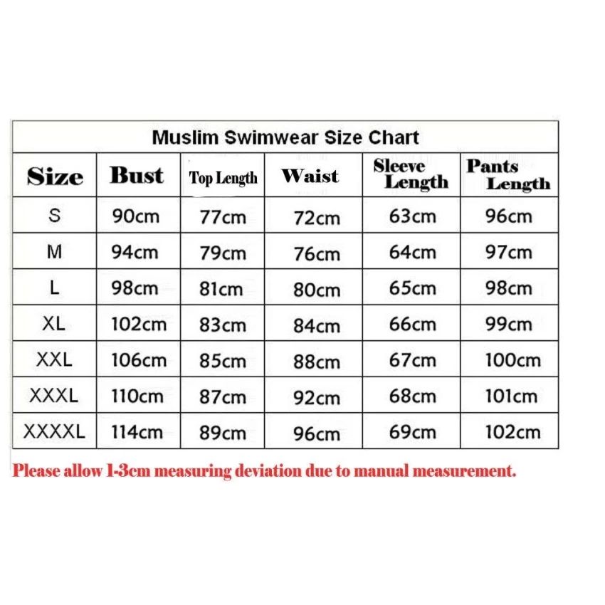 Xxxxl Size Chart